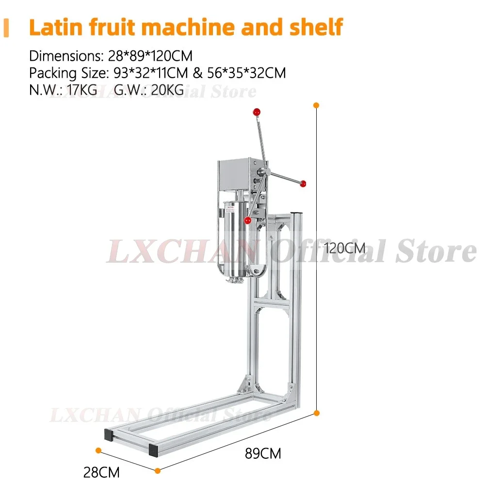HomeWise 5L Spanish Churros Maker HOUUROE Kinnerberry/Jizzy Fruit/Latin Fruit Machine Manual Churros Filler