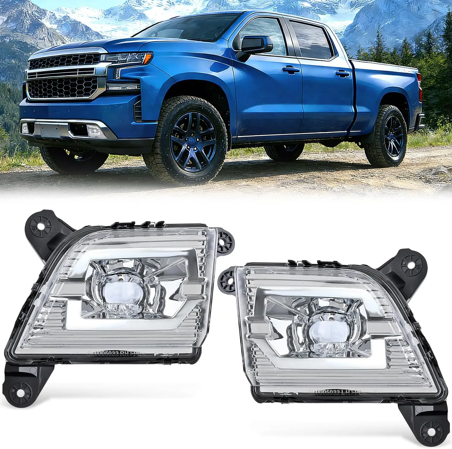 

Nilight Fog Light Assembly Compatible with 2019 2020 2021 2022 2023 Chevrolet Silverado 1500 2020-2023 Chevy Silverado 2500HD 3500HD Clear Lens Driver and Passenger Side, OE Replacement Fog Lights for Chevy Silverado Truck Exterior Lighting Accessories