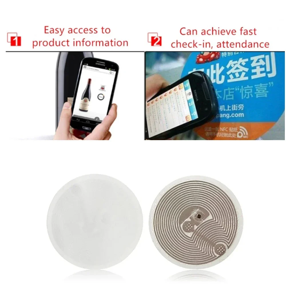 Hilo 50/100Pcs NFC Tags Nfc215 Chip Label Stickers RFID Electronic Label Stickers For Access Control Smart Key Rewritable