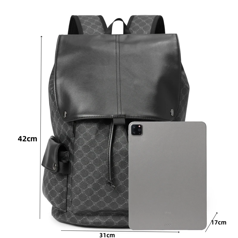 New Men's Backpack Luxury Fashion Flip Backpack Men Large Capacity Laptop Bag Multiple Pockets Travel Backpack Student Schoolbag
