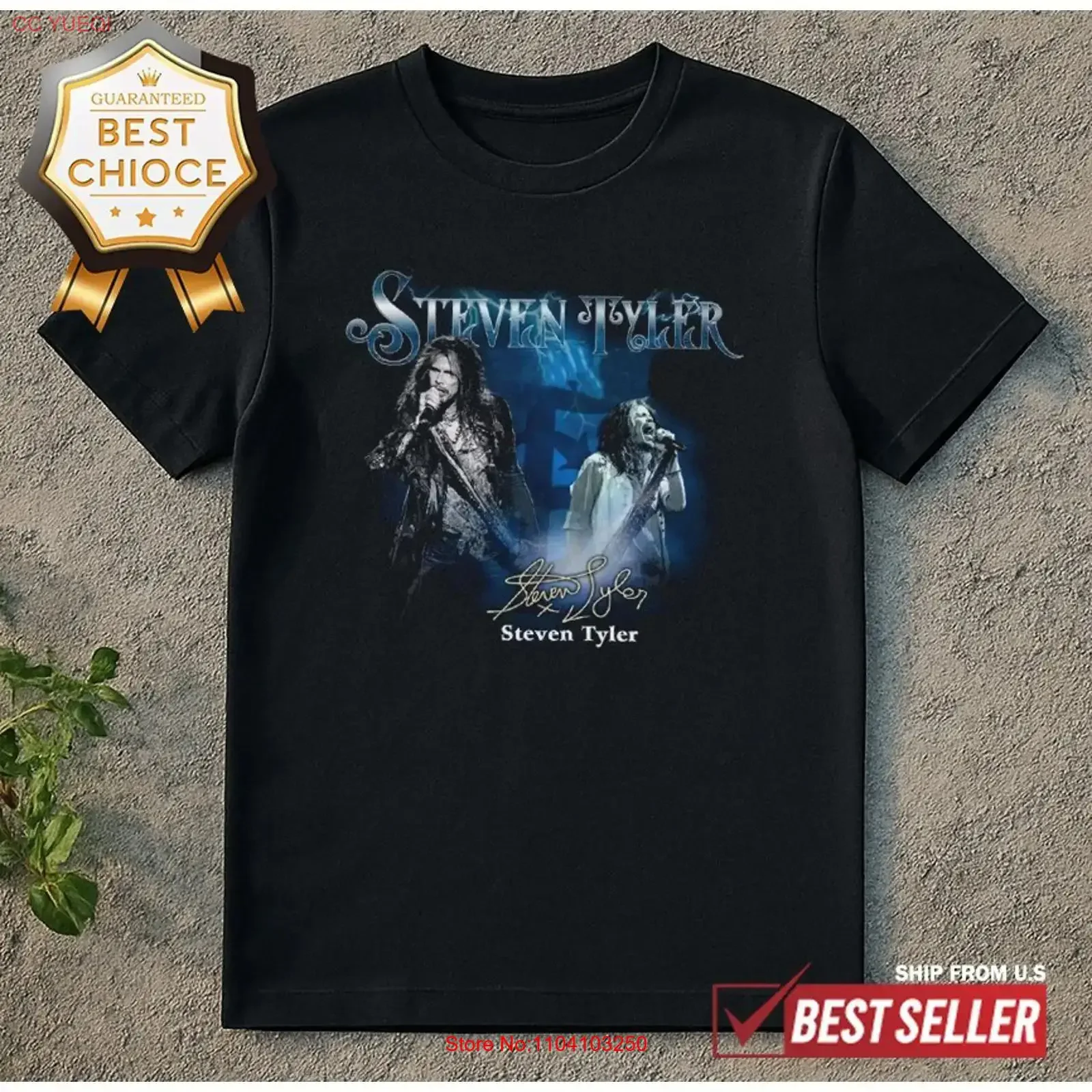 Steven Tyler Tour Signature For Fans T Shirt O109247 vintage Washed fashion Stylish Casual Unisex homme Stretched Breathable