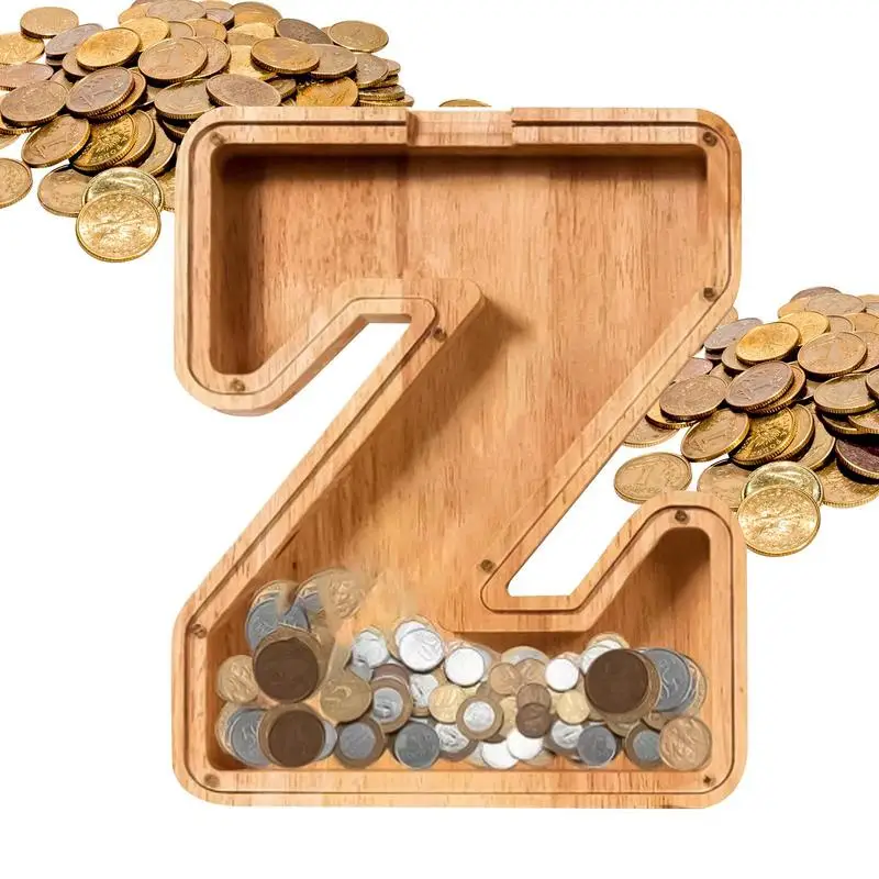 

Wooden Money Box Letter Money Saver For Cash Money Safe For Cash Saving With Stickers Money Bank Safe Transparent Cover For