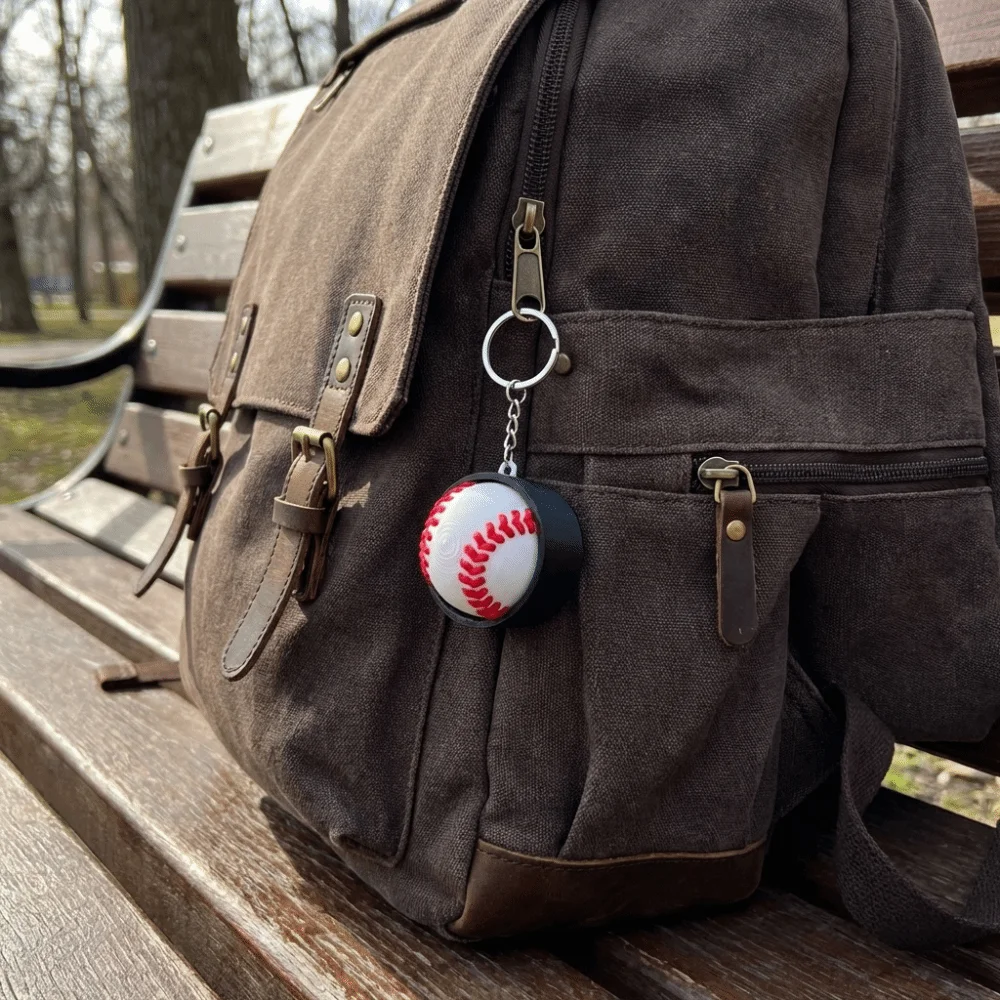 Spherical Button 3D Printed Keychain Sports Theme Basketball Stress Relief Keychain Creative Design Portable Clicker Keychain