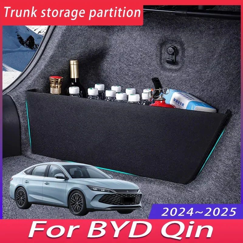 

For BYD Qin 2024~2025 Upgrade Thickening Trunk Storage Partition Multifunction Storage Box Auto Interior Accessories Component