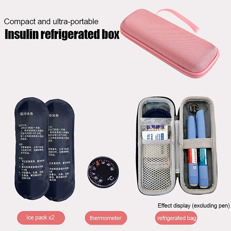 

Waterproof Insulin Cooling Bag Portable EVA Thermal Insulated Insulin Cooler With Gel Pen Bag Diabetics Travel Organizer