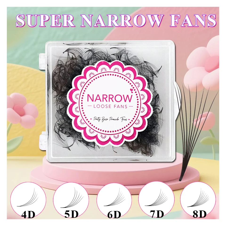 

AGUUD Super Narrow Fans Premade 4D 5D 6D 7D 8D Loose Fans Lashes Russian Volume Eyelash Extensions Pointy Base Loose Fans Cilios