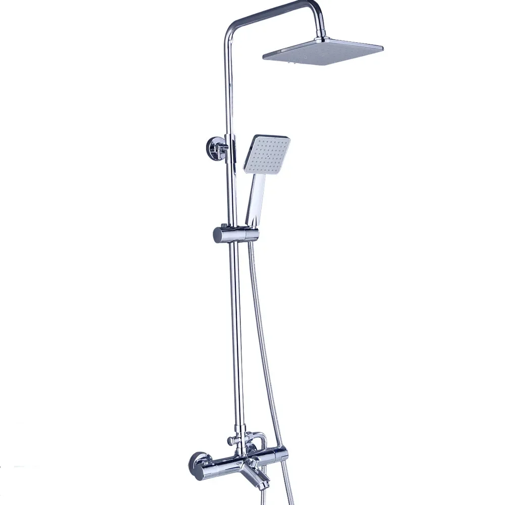 

All-copper intelligent thermostatic shower shower set, temperature-controlled wall-mounted water mixing valve, surface shower