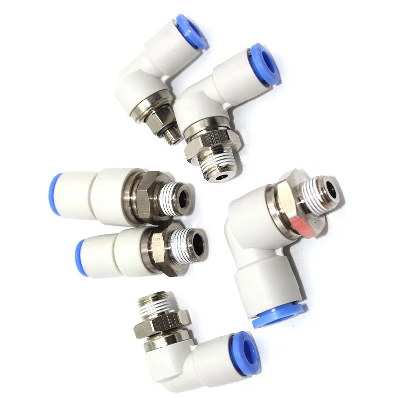 360° Rotary Connectors Pneumatic Air Fitting Swivel Joint High Speed Rotation 6/8/10/12mm MaleThread M5 1/4 1/2 Quick Coupling