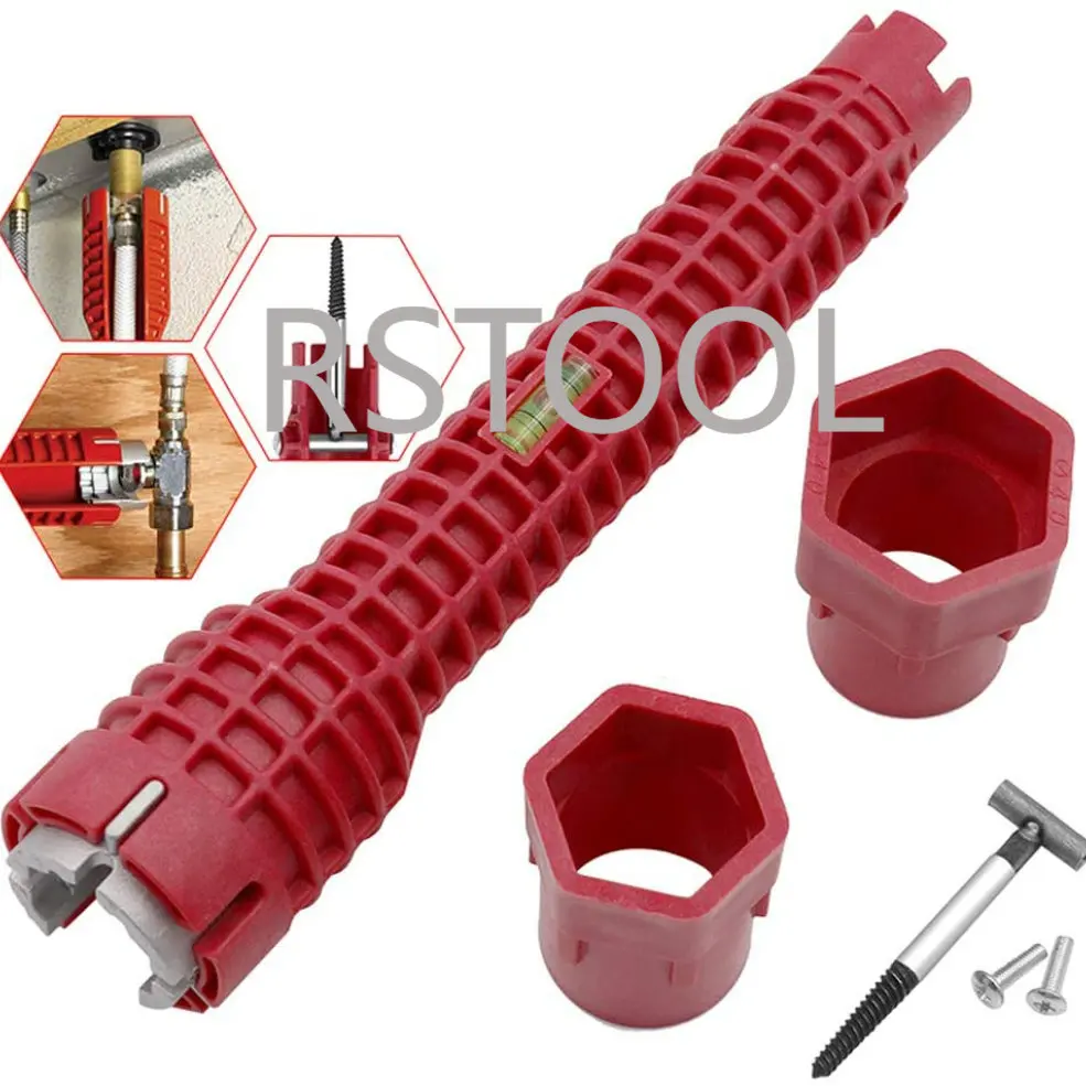 8 In 1 Basin Flume Wrench Faucet Sink Installer Plumbing Tool Repair Hand Tool For Toilet Bowl Bathroom Kitchen Plumbing Removal