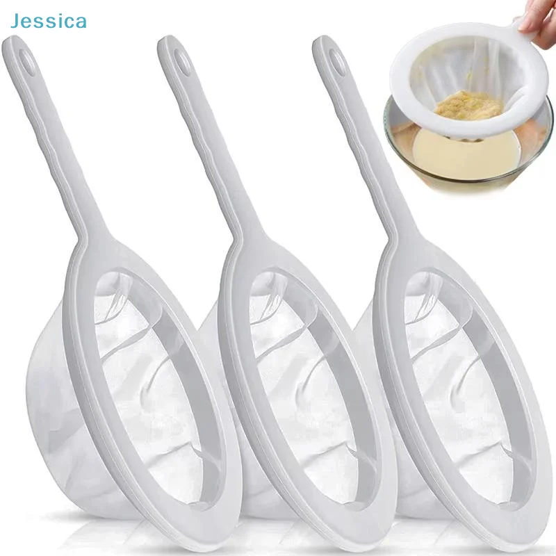 〔S〕100/200/400 Mesh Washable Nylon Ultra Fine Filter Mesh Strainer Spoon Sieve Soy Milk Juice Coffee Tea Filter Kitchen Colander