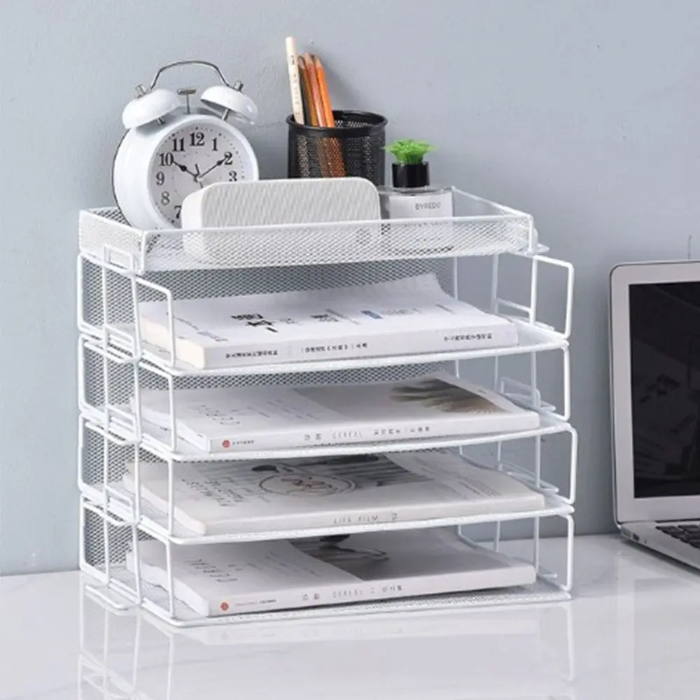 Multiple Use Single Layer File Storage Rack a4 Space Saving Desktop Document Shelf Sturdy Durable Magazine Holder School