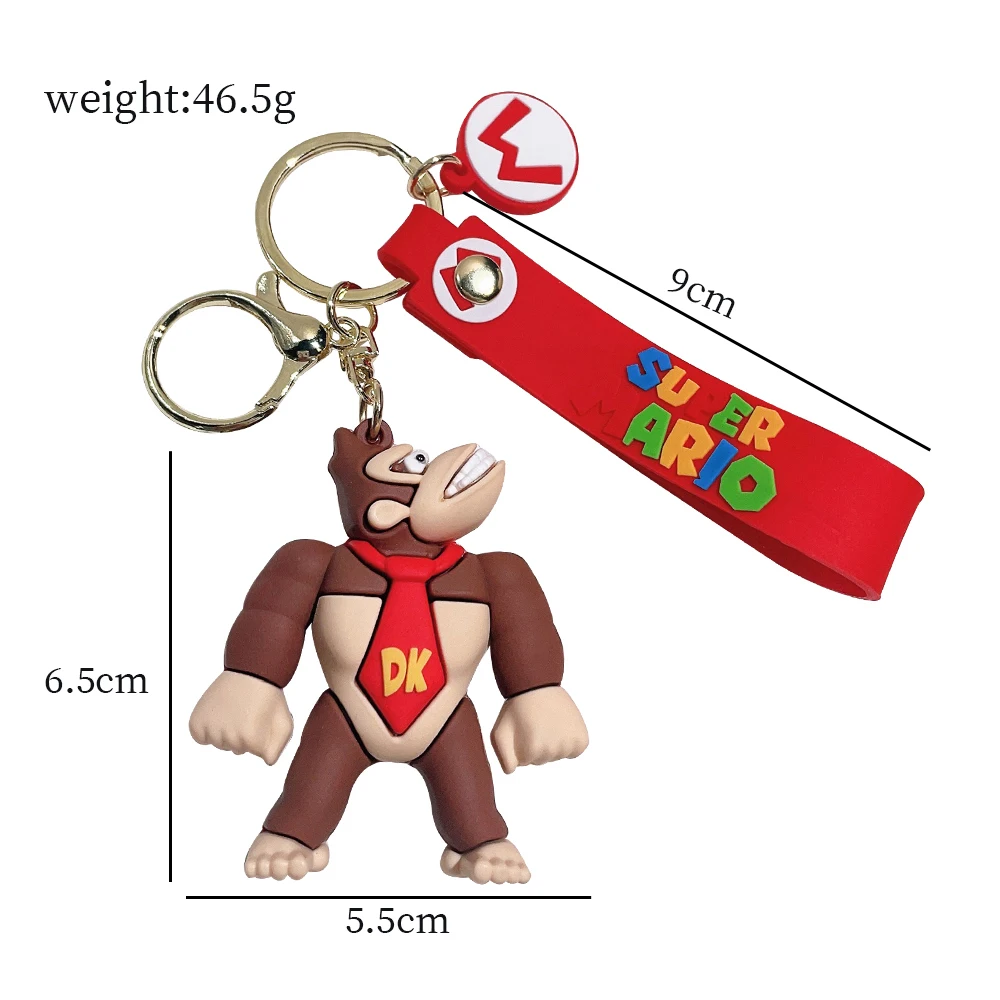 Super Mario Bros 3D Cartoon Keychain, Acessórios, Schoolbag Pendant, Key Bag Decoração, Coleção Ornamento, Kids Brinquedos, Presente de aniversário