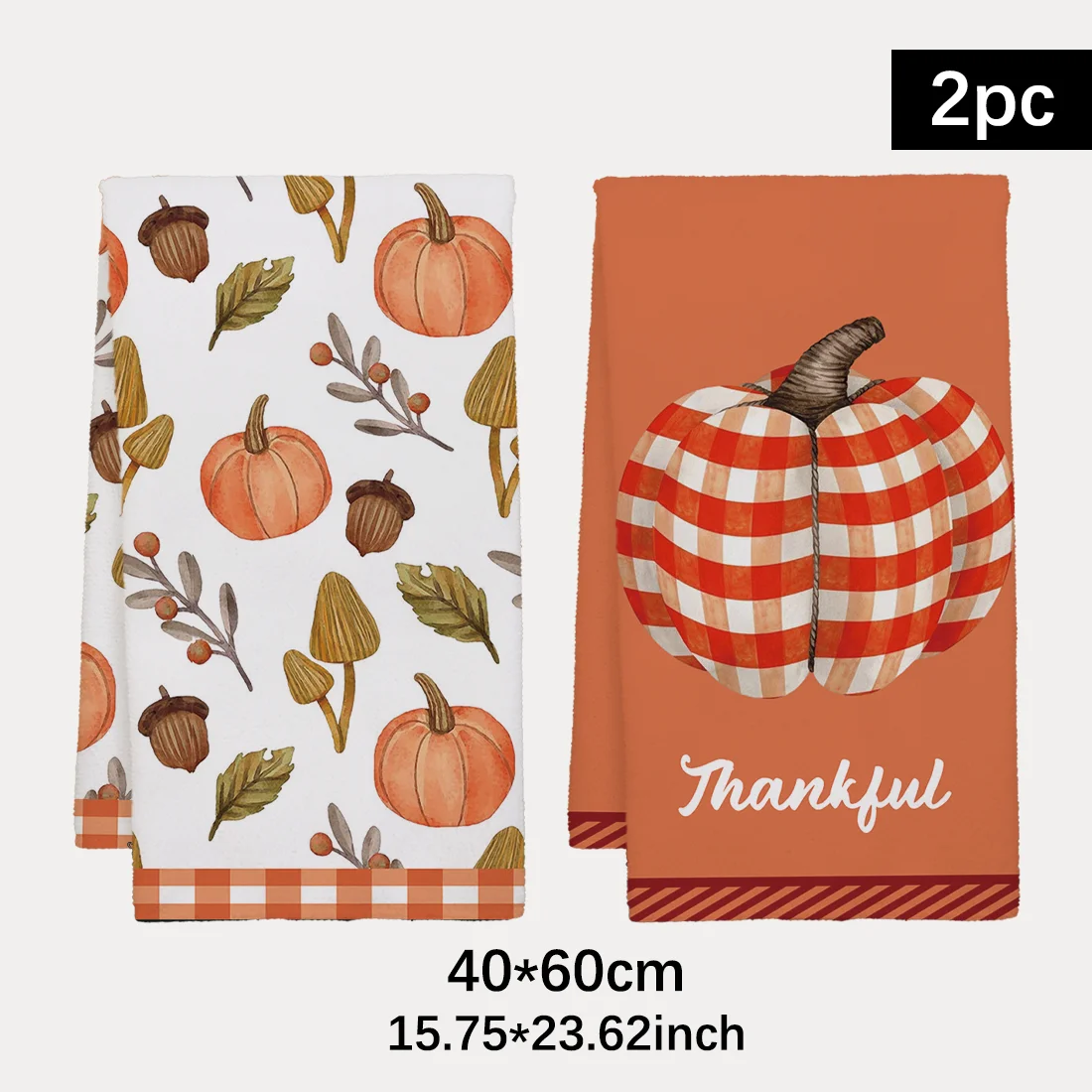 40x60cm Autumn Pumpkin Series Tea Towel Kitchen Dishcloth Pumpkin  Pattern Fall Color Pumpkin Plaid  Cleaning Cloth Gift Decor