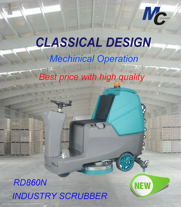 RD860N Fully Automatic Floor Scrubber Marble Tile Ride on Floor Cleaning Machine with High Pressure Gun