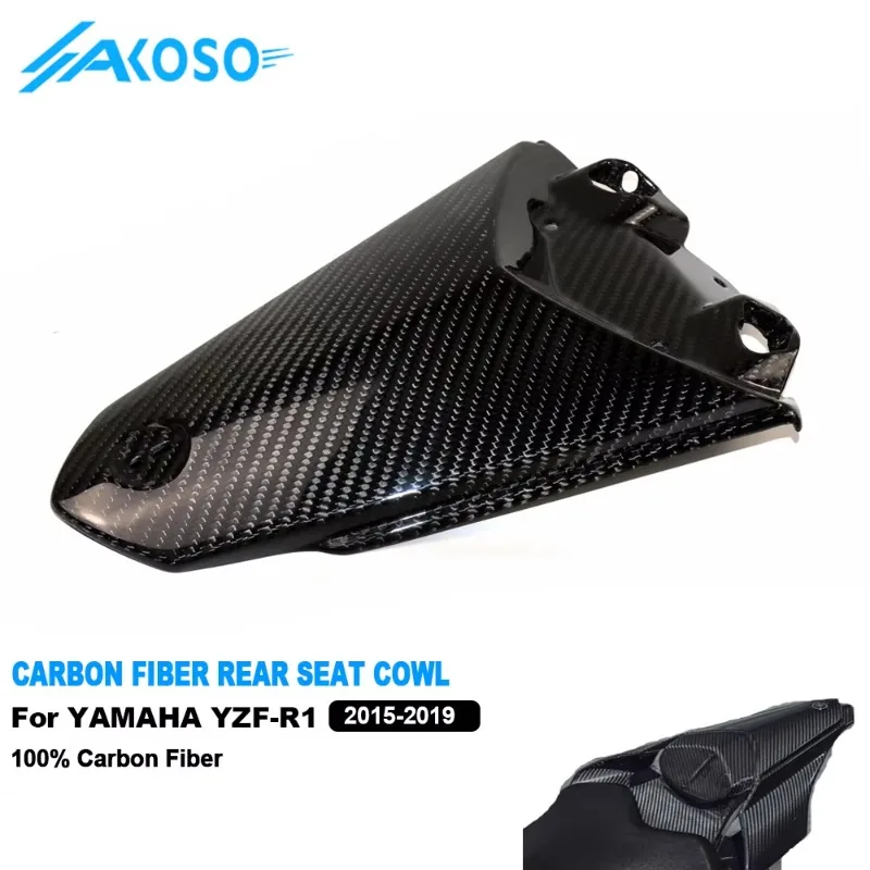 

2025 New Style AKOSO Carbon Fiber Motorcycle Rear Tail Pillion Seat Cover Cowl Hump Fairing For YZF R1 R1M R6 2015 2016 2