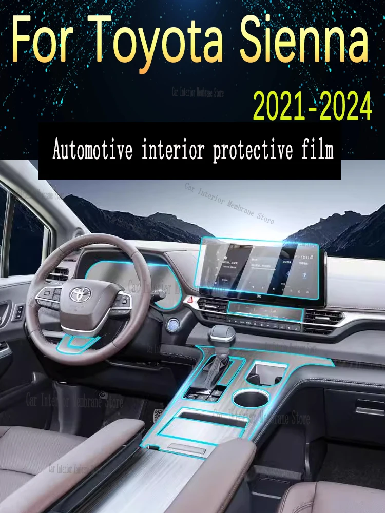 

Для Toyota Sienna 2021-2024 автомобильная пленка для панели коробки передач, защитная наклейка на приборную панель, внутренняя пленка против царапин, аксессуары