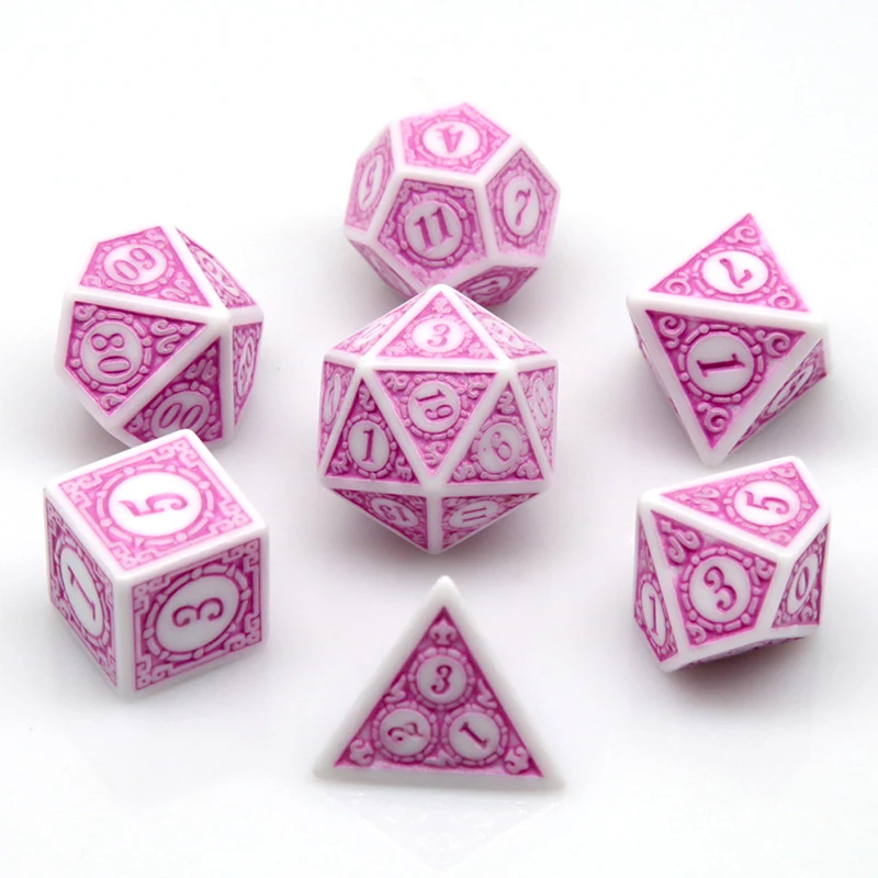 7Pcs/Set DND Acrylic Material Dice Set Polygon Opaque Dices For Playing RPG Board Card Games Friend Party Club Games Accessories