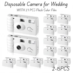 2-15PCS Wedding Disposable Camera One Time Camera with 27PCS Flash Color Film Single Use Film Camera Party Shower Birthday Gift