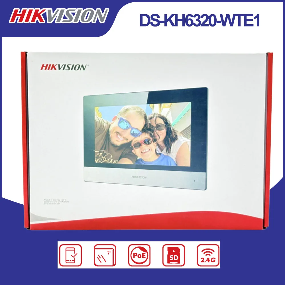 Hikvision DS-KH6320-WTE1 KH6 Series IP-Based Indoor Station 7 Inch TFT Touch Screen IP Intercom Monitor Hik-Connect App Remote
