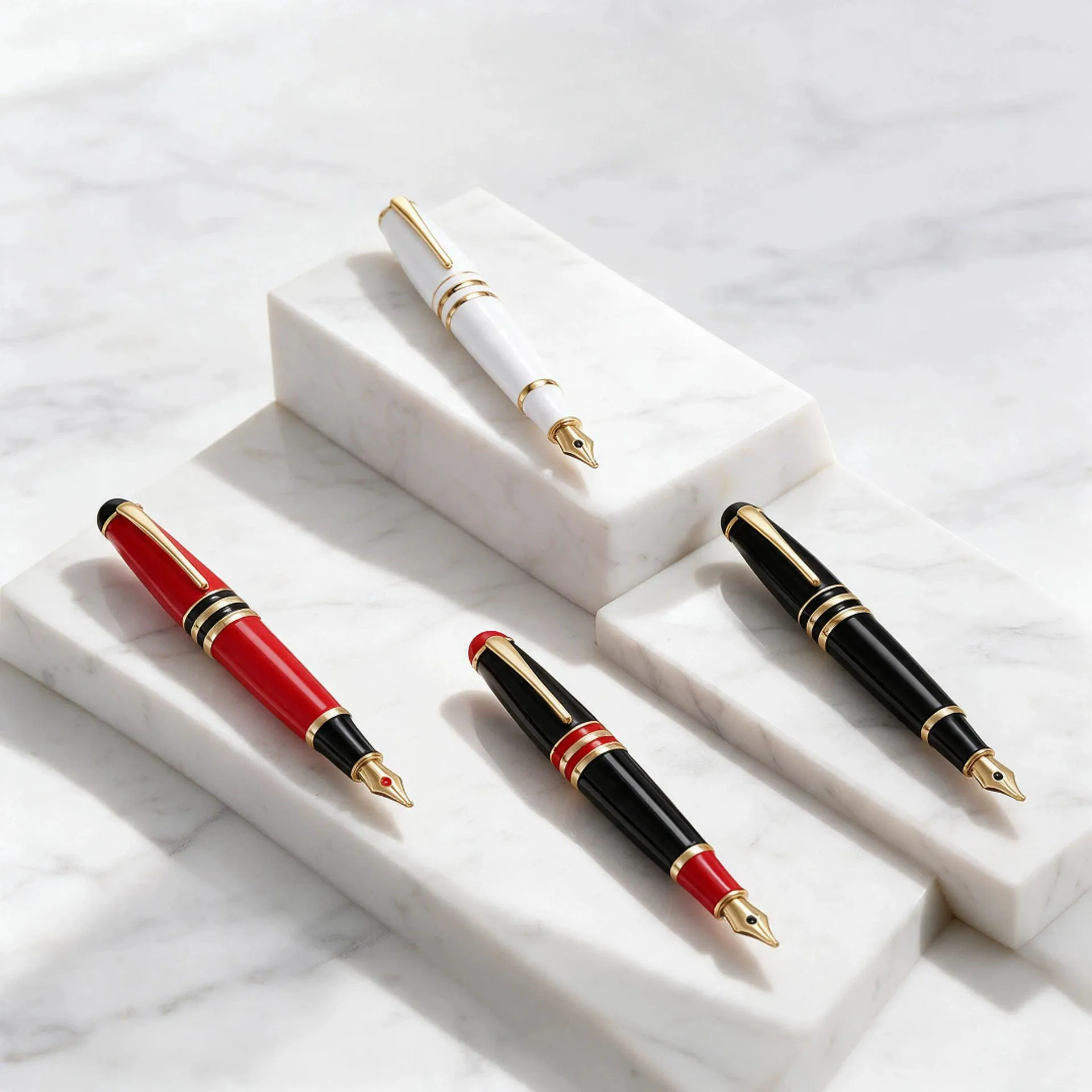 Enamel Pen Brooches For Women Men Red Black Pen Teachers Students Brooch Pin Gifts