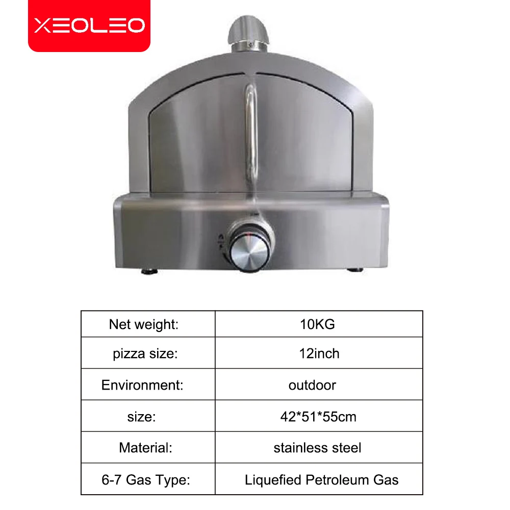 Stainless Steel Pizza Oven Gas Outdoor Portable Patio Grill Indoor Smokeless BBQ Quick Pizza Oven 12inch for Party/picnic