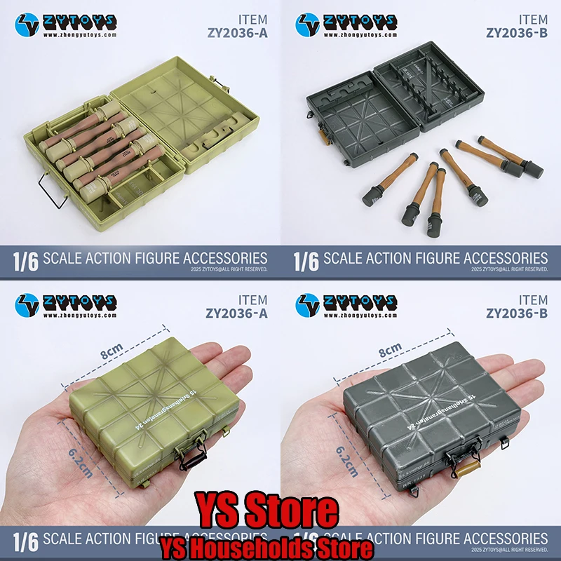 ZYTOYS ZY2036 1/6 Soldier Mini Static Grenade Box Model ZY2022 Sand Army Green Plastic Toys Accessory For 12" Action Figure