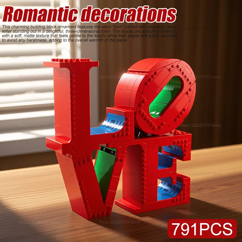 

New Love Sculpture Building Blocks Kit 791 PCS Creative DIY Toys Home Decorations Assembly Bricks for Kids Aldult Gift Play Set