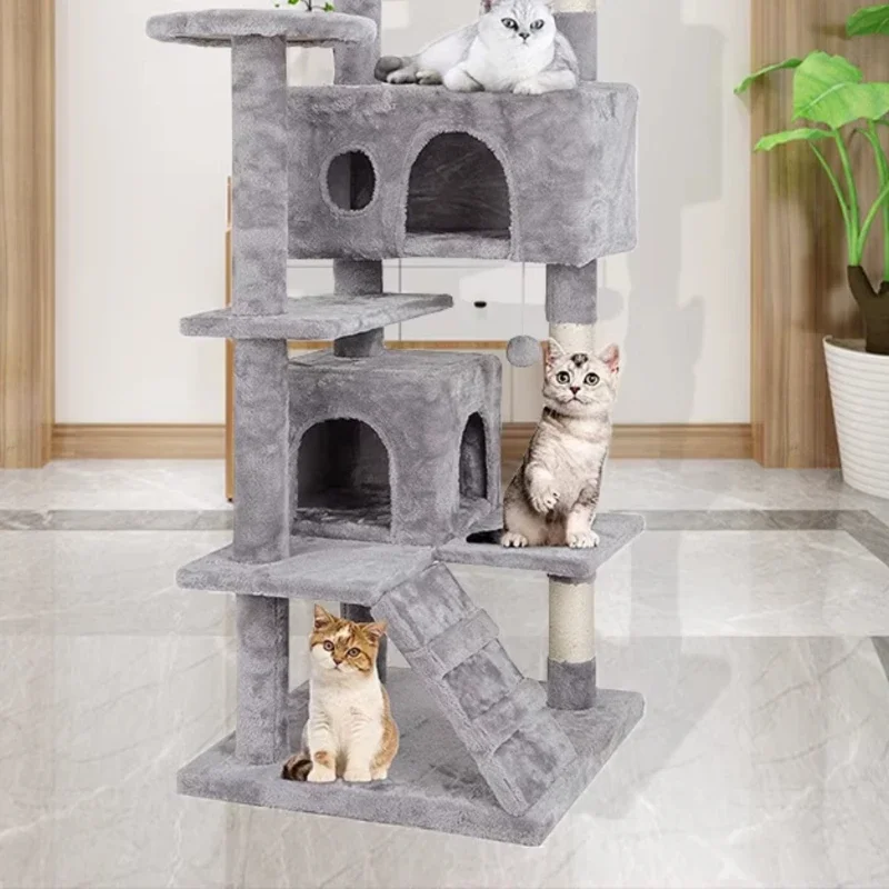 

Large Cat Climbing FrameMultifunctional Solid Wood Feline Tree Villa Integrated Jumping Platform Celebrity Style Premium Design