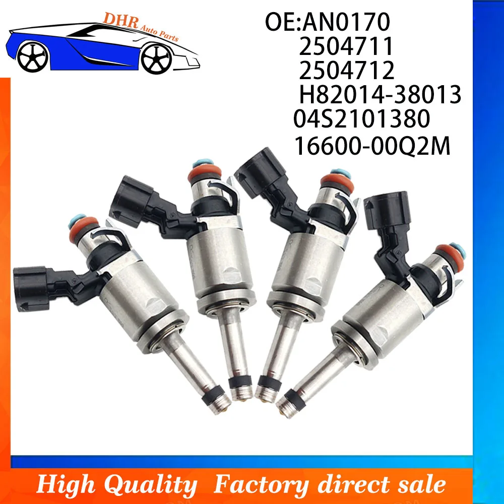 4PCS Fuel Injector Nozzle AN0170 2504711 2504712 H82014-38013 04S2101380 16600-00Q2M for Nissan 1.2 dig-t hra2ddt Juke Tekna