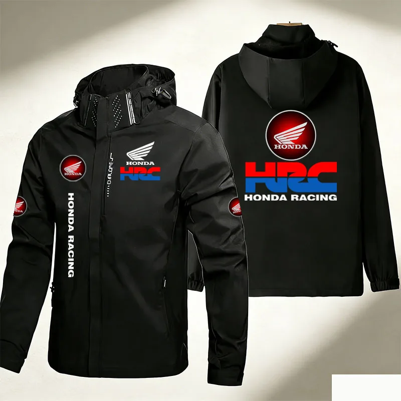 2026 Honda Logo Racing Men's Printed Outdoor Zipper Hooded Jacket Fashionable Casual Sports Motorcycle Riding Wear Coat jacket