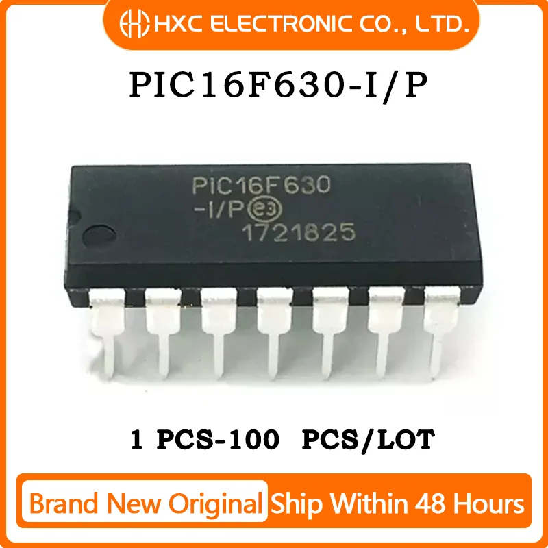 

5PCS/10PCS/50PCS/100PCS PIC16F630-I/P DIP14 Microcontroller New Original IC