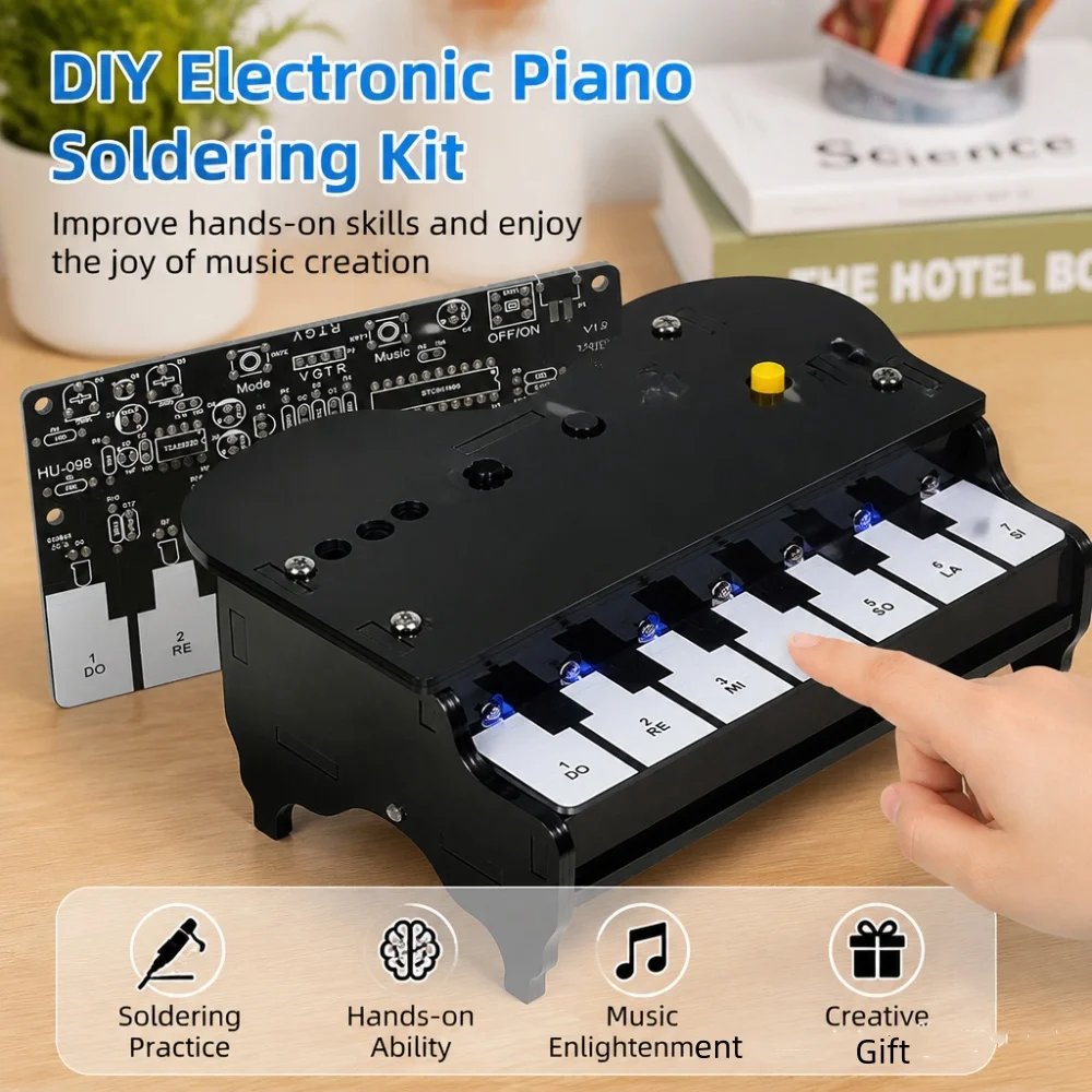 DIY Soldering Practice Kit 7 Keys Piano Project Music Board 3 Tones Electronic Musical Instrument Classroom/Family interaction
