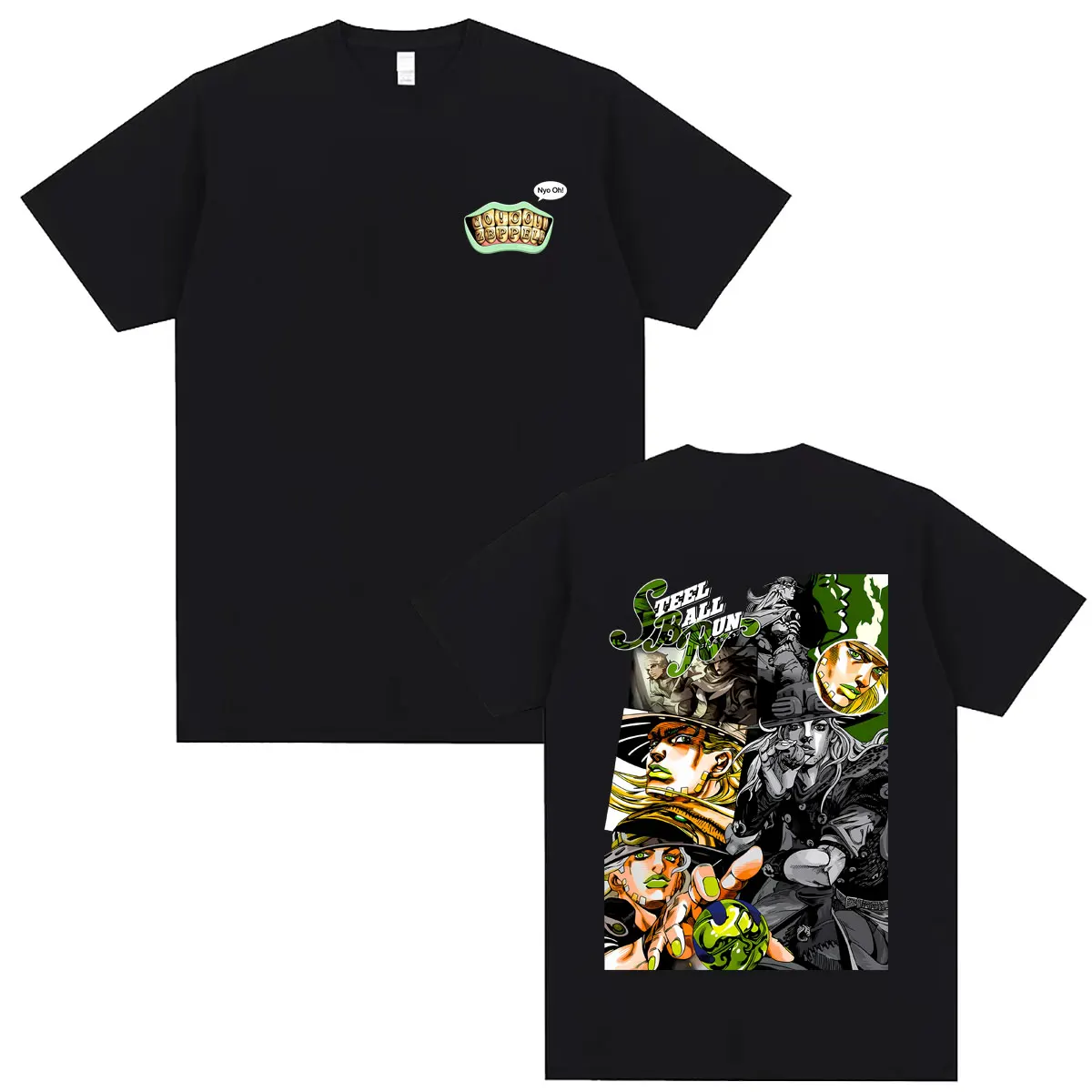 Anime Jojo Bizarre Adventure Steel Ball Run Gyro Zeppeli T-shirt Men Women Clothing Casual Vintage T Shirts Male Fashion Tshirt