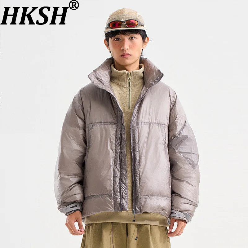 

HKSH Autumn Winter New Men American Style Contrast Color Warm Down Jacket Trendy Brand Pockets Design Casual Padded Coat HK17042