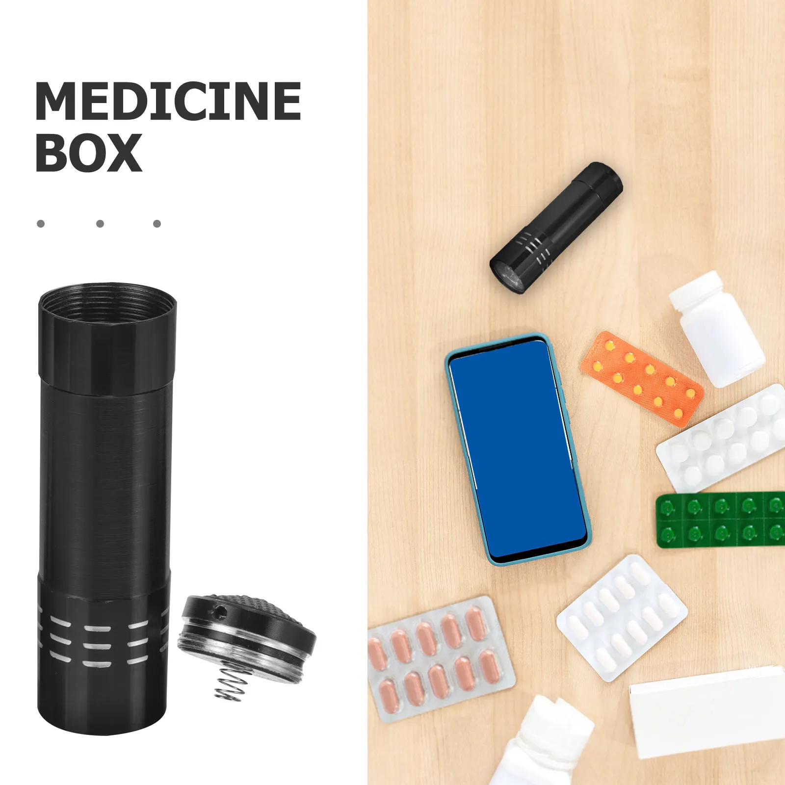 Flashlight Hidden Money Box Slim Organizer Safe Container Secret Compartment Cash Storage Mechanical Safe Box Valuables Hide