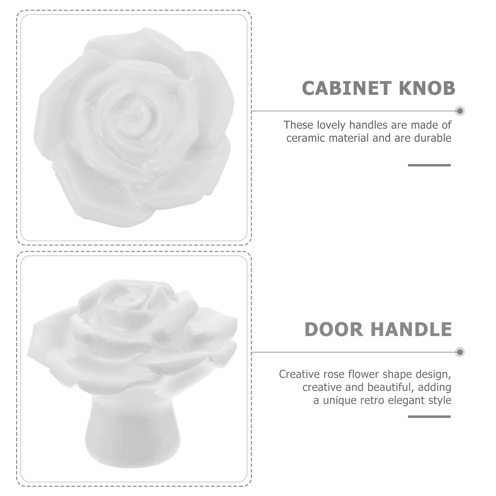 

8Pcs Retro Ceramic Flower Drawer Knobs Cabinet Pull Handles Home Decoration Pull Handle Cabinet Knob