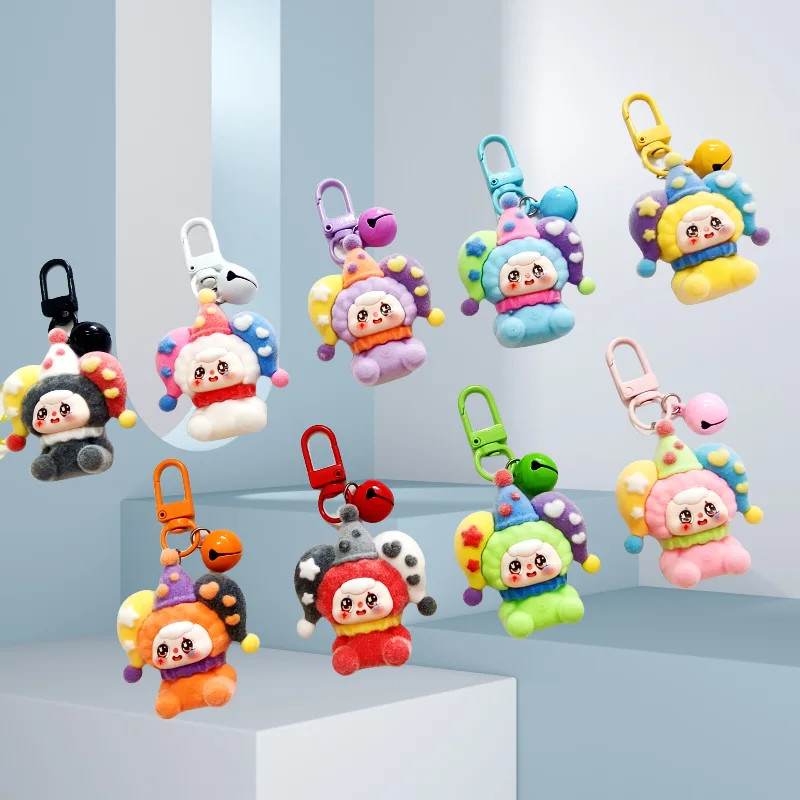 1PCCartoon لطيف تمثال سلسلة الهاتف المحمول، فتاة حقيبة قلادة، سلسلة مفاتيح السيارة