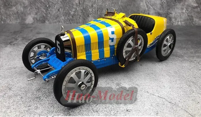 

CMC 1/18 для Bugatti T35 # 5 1924 Модель автомобиля из сплава, детские игрушки, подарки на день рождения для мальчиков, имитация хобби, демонстрационная коллекция, синий, желтый