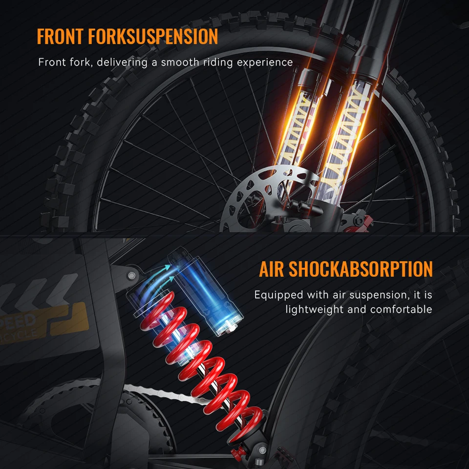 SLDBK R9000 Electric Bicycle 7000W Brushless Gearless Motors 60V30AH Lithium Battery Speed 80Kmh Adult Off Road MTB Ebike image 7