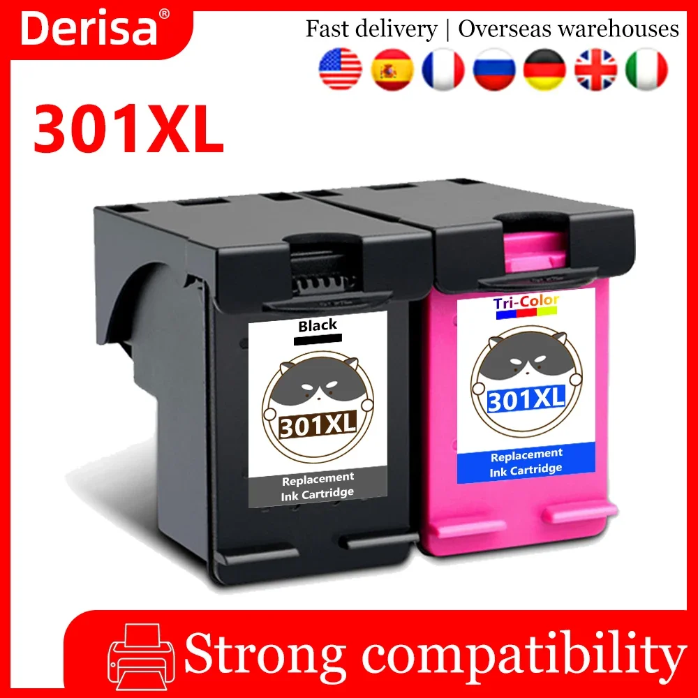 301 XL Tinta Penuh Diproduksi Ulang untuk HP 301 301XL Kartrid Tinta untuk HP301 Envy 5530 Deskjet 2050 2540 2510 1000 1050 Printer