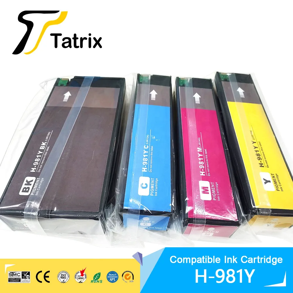 Tatrix für HP 981 981Y Premium Color kompatible Tintenpatrone für HP PageWide 556xh/dn/ MFP 586dn/f/z/MFP E58650dn/ MFP E55650