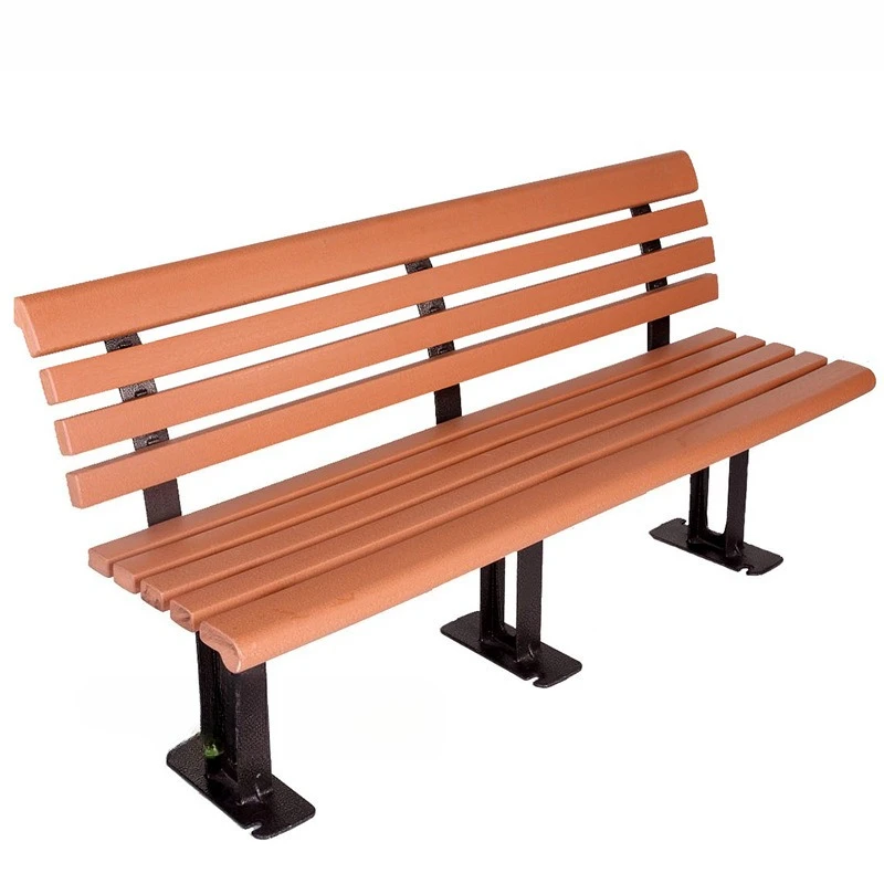 

New park chair hdpe wood cast iron chair foot anti-corrosion wood plastic bench back chair leisure cast aluminum