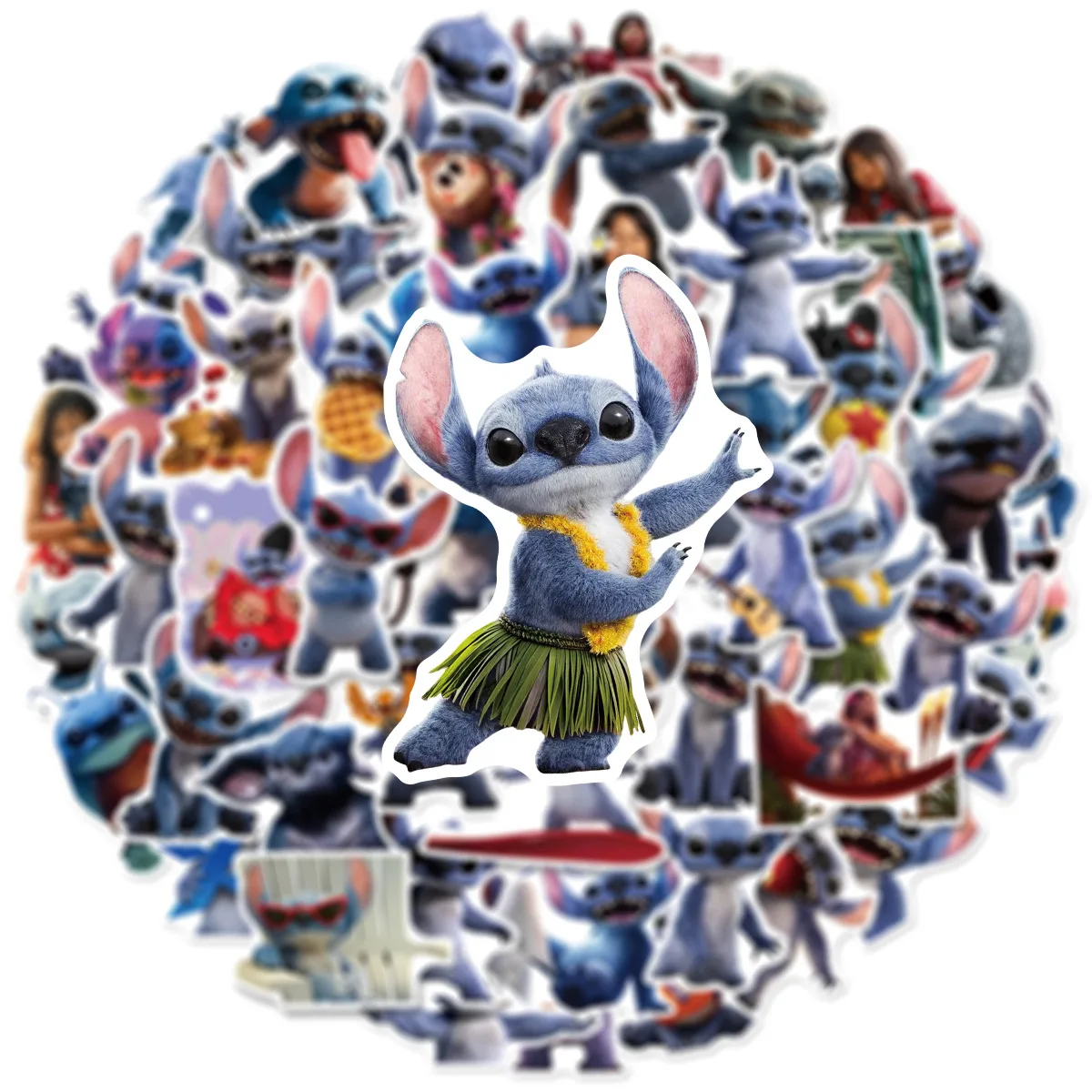 50 pezzi Disney simpatico cartone animato Lilo & Stitch adesivi decalcomanie Kawaii giocattolo per bambini adesivo decorazione per notebook valigia per laptop fai da te