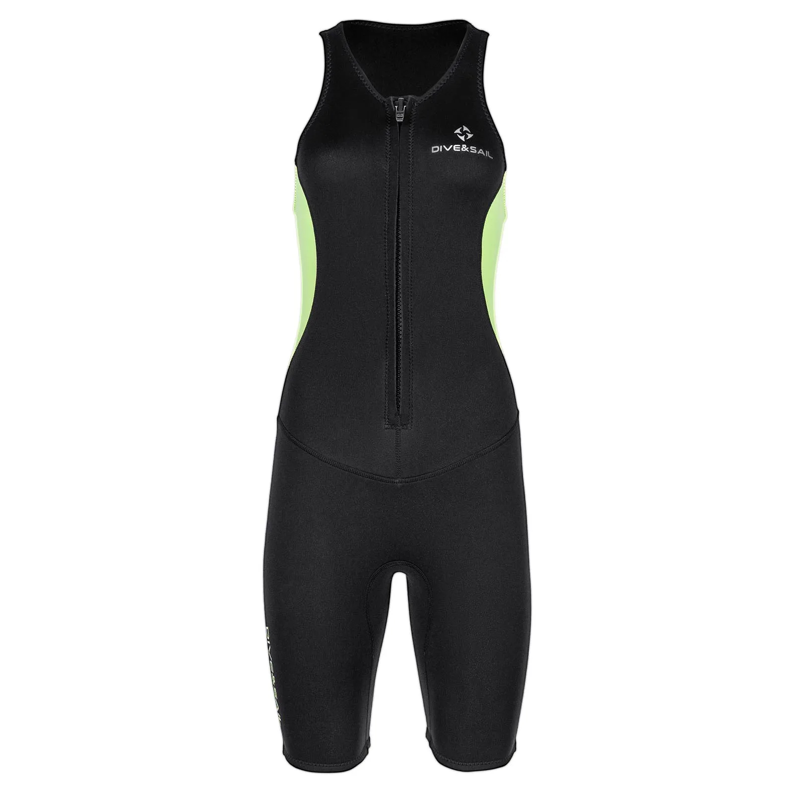 

Womens 2mm Wetsuit Jumpsuit Swimwear Sleeveless Front Zipper Bodysuit Black One-Piece Swimsuit for Snorkeling Surfing Diving