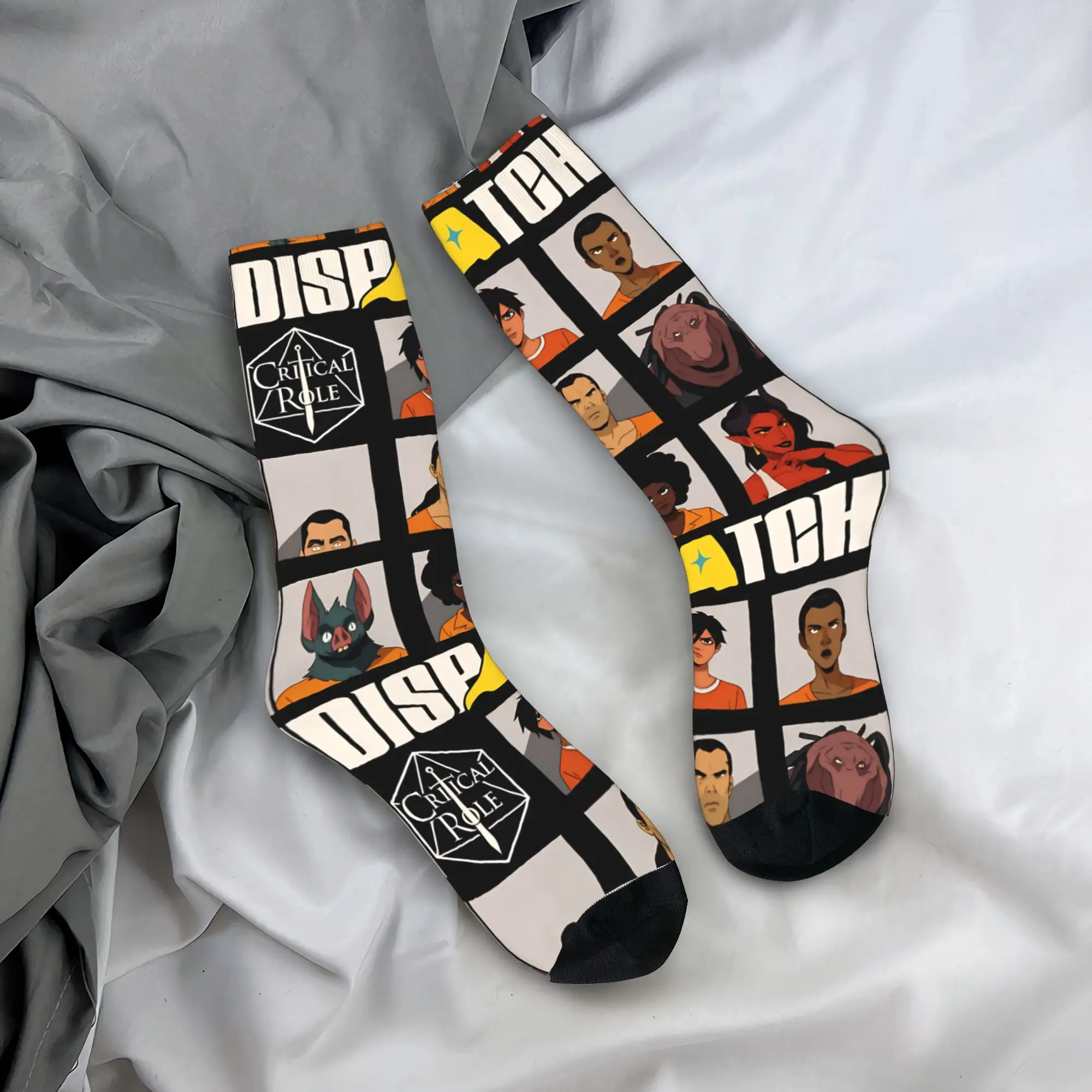 جوارب كرة السلة من Crazy Design Dispatch لألعاب الفيديو من البوليستر للنساء والرجال ماصة للعرق،