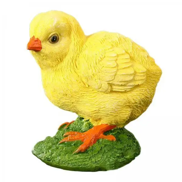 Resin Chicken Figurine Lifelike Young Hen Model Decorative Figures Garden Decor for Flower Beds