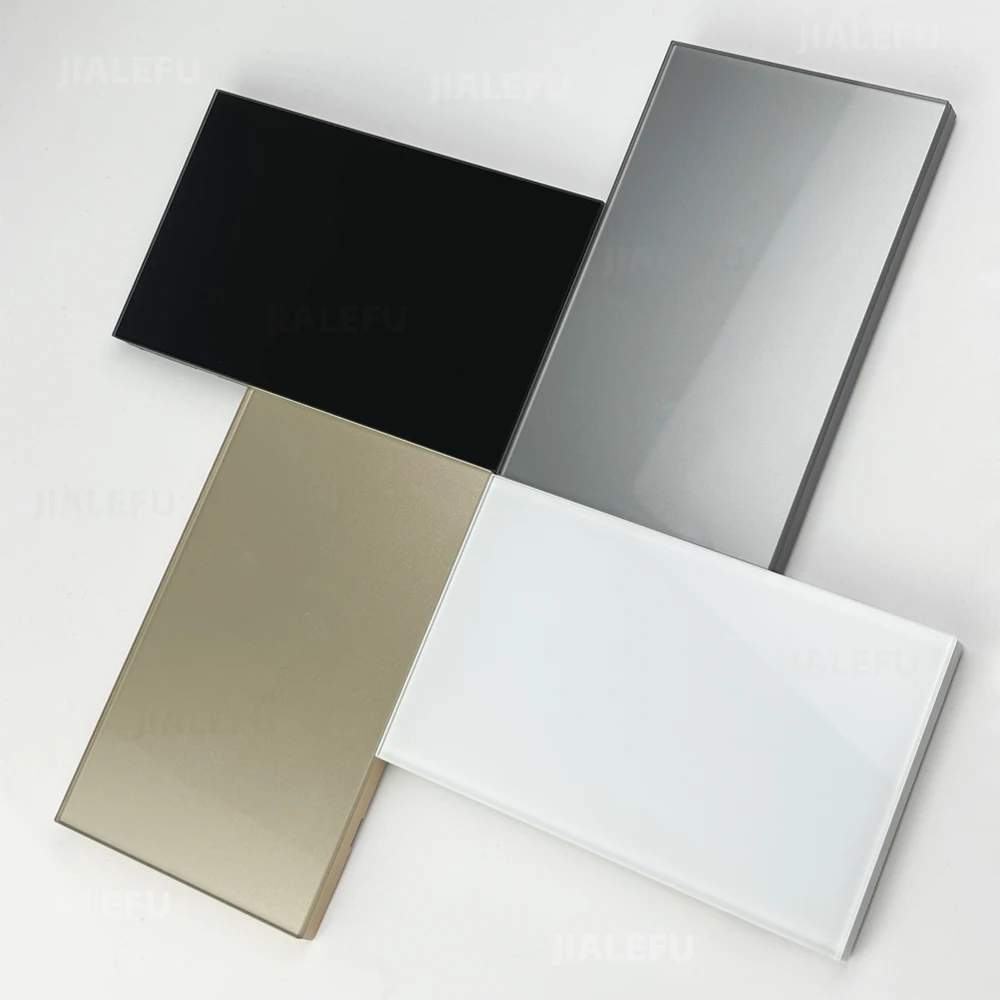 Tempered Glass Panel Decoration Wall Socket Blank Panel White Gray Black Gold Four Colors Available