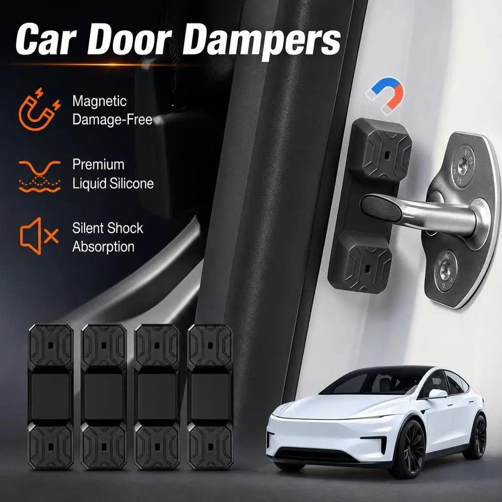For Tesla Model Y/YL/3 Magnetic Door Lock Shock Absorber Pad Silicone Protection Modification Accessories