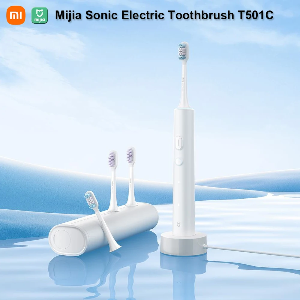 Mijia Sonic Electric Toothbrush T501C IPX8 Waterproof Portable Smart Teeth Whitening Cleaning Tooth Brush with 3 Brushing Modes