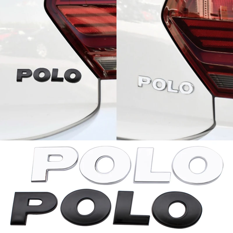 1 pièce, 130 mm, emblème de logo POLO en ABS 3D, autocollant de coffre arrière, badge, décalcomanie, accessoire de style automobile pour Volkswagen VW POLO